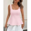 image:imageZESICA Womens Summer Sleeveless Vest Top Trendy Peplum TopsLight Pink