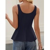 image:imageZESICA Womens Summer Sleeveless Vest Top Trendy Peplum TopsNavy
