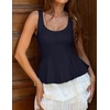 image:imageZESICA Womens Summer Sleeveless Vest Top Trendy Peplum TopsNavy