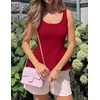 image:imageZESICA Womens Summer Sleeveless Vest Top Trendy Peplum TopsRed