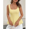image:imageZESICA Womens Summer Sleeveless Vest Top Trendy Peplum TopsYellow