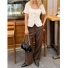 image:imageZESICA Womens Summer Vest Top Short Sleeve Blouse Suit Blazer Work OutfitsApricot