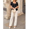 image:imageZESICA Womens Summer Vest Top Short Sleeve Blouse Suit Blazer Work OutfitsBlack