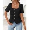 image:imageZESICA Womens Summer Vest Top Short Sleeve Blouse Suit Blazer Work OutfitsBlack