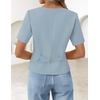 image:imageZESICA Womens Summer Vest Top Short Sleeve Blouse Suit Blazer Work OutfitsLight Blue