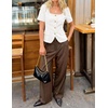 image:imageZESICA Womens Summer Vest Top Short Sleeve Blouse Suit Blazer Work OutfitsWhite
