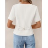 image:imageZESICA Womens Summer Vest Top Short Sleeve Blouse Suit Blazer Work OutfitsWhite