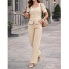image:imageZESICA Womens Two Pieces Suits Set Business Casual OutfitsApricot