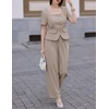 image:imageZESICA Womens Two Pieces Suits Set Business Casual OutfitsGrey Khaki