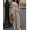 image:imageZESICA Womens Two Pieces Suits Set Business Casual OutfitsGrey Khaki