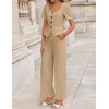 image:imageZESICA Womens Two Pieces Suits Set Business Casual OutfitsKhaki