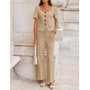 image:imageZESICA Womens Two Pieces Suits Set Business Casual OutfitsKhaki