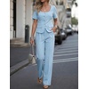 image:imageZESICA Womens Two Pieces Suits Set Business Casual OutfitsLight Blue