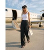 image:imageZESICA Womens Wide Leg Striped Business Work Palazzo PantsBlack