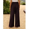 image:imageZESICA Womens Wide Leg Striped Business Work Palazzo PantsBlackred