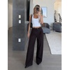 image:imageZESICA Womens Wide Leg Striped Business Work Palazzo PantsBlackred