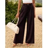 image:imageZESICA Womens Wide Leg Striped Business Work Palazzo PantsBlackred