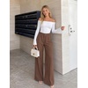 image:imageZESICA Womens Wide Leg Striped Business Work Palazzo PantsBrown