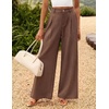 image:imageZESICA Womens Wide Leg Striped Business Work Palazzo PantsBrown