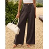 image:imageZESICA Womens Wide Leg Striped Business Work Palazzo PantsCoffee