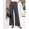 image:imageZESICA Womens Wide Leg Striped Business Work Palazzo PantsGrey
