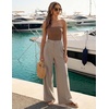 image:imageZESICA Womens Wide Leg Striped Business Work Palazzo PantsKhaki