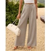 image:imageZESICA Womens Wide Leg Striped Business Work Palazzo PantsKhaki