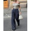 image:imageZESICA Womens Wide Leg Striped Business Work Palazzo PantsNavy
