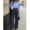 image:imageZESICA Womens Wide Leg Striped Business Work Palazzo PantsNavy