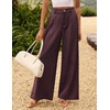 image:imageZESICA Womens Wide Leg Striped Business Work Palazzo PantsRedbrown