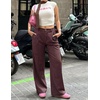 image:imageZESICA Womens Wide Leg Striped Business Work Palazzo PantsRedbrown