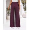 image:imageZESICA Womens Wide Leg Striped Business Work Palazzo PantsWine