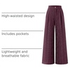 image:imageZESICA Womens Wide Leg Striped Business Work Palazzo PantsWine