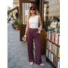 image:imageZESICA Womens Wide Leg Striped Business Work Palazzo PantsWine