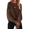 image:imageZESICA 2026 Fall Sweaters for Women Cable Knit Oversized OutfitsCoffee