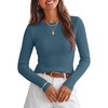 image:imageZESICA Womens 2026 Fall Long Sleeve Crewneck Tops Slim Fit SweatersDarkblue