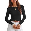 image:imageZESICA Womens 2026 Fall Long Sleeve Crewneck Tops Slim Fit SweatersDim