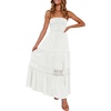 image:imageZESICA Womens 2026 Summer Strapless Boho Beach Vacation Maxi DressesWhite