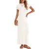 image:imageZESICA Womens Bodycon Knit Short Sleeve Sweater Maxi DressWhite
