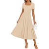 image:imageZESICA Womens Elegant Pleated Wedding Guest Midi Sweater DressApricot