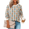 image:imageZESICA Womens Long Sleeve Crewneck Printed Knitted SweatersWhite