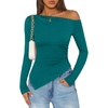 image:imageZESICA Womens Off The Shoulder Asymmetrical Going Out TopsTeal