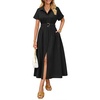 image:imageZESICA Womens Summer Button Down Short Sleeve Midi DressBlack