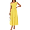 image:imageZESICA Womens Summer Casual One Shoulder Tie Waist Maxi DressYellow