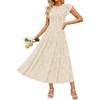 image:imageZESICA Womens Summer Floral Boho Smocked Flowy Maxi DressApricot