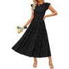 image:imageZESICA Womens Summer Floral Boho Smocked Flowy Maxi DressBlack
