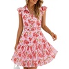 image:imageZESICA Womens Summer Floral Chiffon Beach Mini DressPink