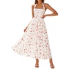 image:imageZESICA Womens Summer Floral Halter Off the Shoulder Maxi DressApricot