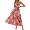 image:imageZESICA Womens Summer Floral Halter Off the Shoulder Maxi DressPink