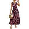 image:imageZESICA Womens Summer Floral Sleeveless V Neck Maxi SundressBlack
